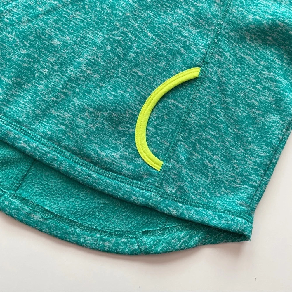 Coconut Creek Trading Co. Green Blue Turquoise Neon Quarter Zip Kanga Pocket - Picture 9 of 13